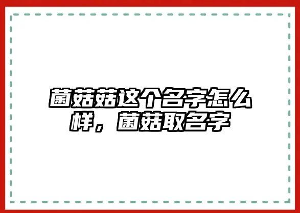 菌菇菇這個(gè)名字怎么樣，菌菇取名字